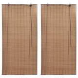 Cumpara ieftin Jaluzele din bambus tip rulou, 2 buc., maro, 150 x 220 cm