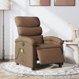 VidaXL Fotoliu electric de masaj rabatabil, maro, textil