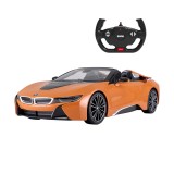 Masina cu telecomanda BMW I8 Rastar, 38 x 18 x 10.8 cm, 5 x AA, 10 km/h, tractiune 2 WD, roti cauciuc, Portocaliu