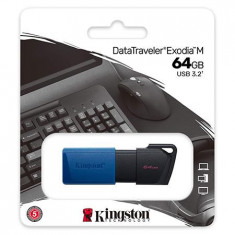 Stick Memorie USB Kingston, 64GB DTXM, USB 3.2 (Negru/Albastru)
