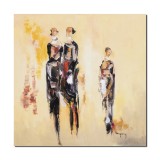 Cumpara ieftin Tablou abstract pictat manual, Team building, 70x70cm ulei pe panza, Geo Ungureanu