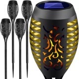 Cumpara ieftin Set 4 lampi solare, LED, rezistente la apa, iluminare pentru gradina, terasa, plastic, lumina calda, 7 x 51 cm, negru