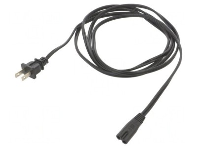 Cablu Alimentare IEC C7 - NEMA 1-15, 2.4m, Negru foto