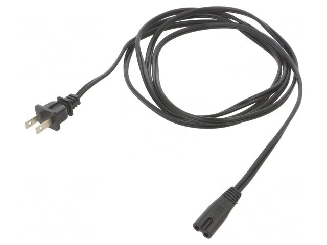Cablu Alimentare IEC C7 - NEMA 1-15, 2.4m, Negru