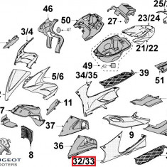 Carena laterala stanga podea originala Peugeot Jet Force 50-125cc (gri grafit)