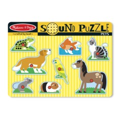 Puzzle de lemn cu sunete Animale de companie Melissa and Doug