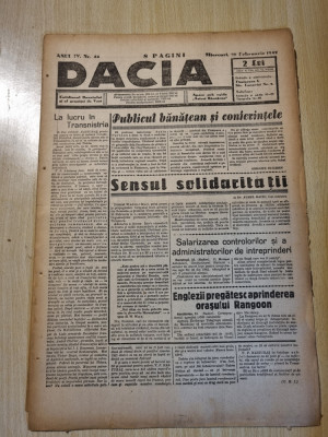 Dacia 25 februarie 1942-stiri din apateu arad,stiri de pe front,evreii,timisoara foto