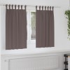 Perdele cu perdele 2 pcs Maro &icirc;nchis Poliester