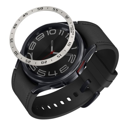 Rama cadran Kwmobile pentru Samsung Galaxy Watch 6 Classic, Argintiu, Aluminiu, KWM000024TK002C foto