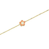 Bratara aur galben fete floricica roz - DA549, 14k