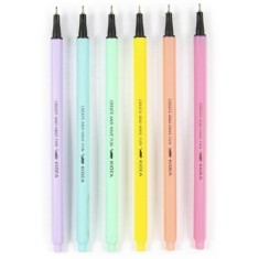 Set de 6 pixuri, Kidea, culori pastelate