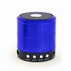 BOXE GEMBIRD portabile bluetooth, RMS: 3W, baterie 400mAh, microSD, BT v2.1, 61x50mm, 240 grame, blue, &quot;SPK-BT-08-B&quot; (timbru verde 0.03 lei)