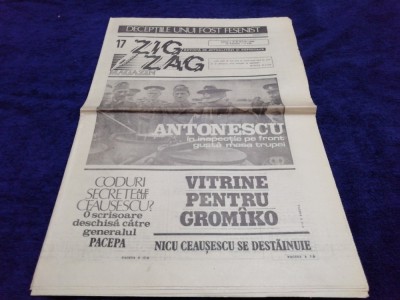 ZIARUL ZIG ZAG MAGAZIN NR 17 3-9 IULIE1990 foto