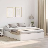 VidaXL Cadru de pat cu spațiu de depozitare Alb 135x190 cm
