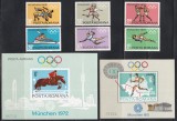 Romania 1972, LP 787, 788, 789 - Preolimpiada Munchen, serie + 2 colite, MNH, Nestampilat