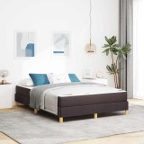 vidaXL Pat cu arcuri Maro 140 x 190 cm Țesătură, Lemn Ingineresc