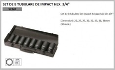 SET DE 8 TUBULARE DE IMPACT HEX. 3/4&#039;&#039; 52347