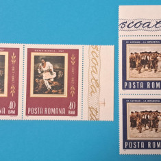 TIMBRE ROMANIA LP648/1967 90 ani Rascoala taranilor din 1907- Serie pereche- MNH