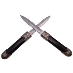 Cutit dublu de vanatoare DEPOX&reg;, D&iacute;a de los Muertos, 22 cm, negru