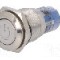 Intrerupator anti-vandalism, ON-(ON), &Oslash;16mm, ONPOW, LAS2GQF-11DT/R/12V/S