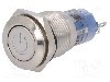 Intrerupator anti-vandalism, ON-(ON), &Oslash;16mm, ONPOW, LAS2GQF-11DT/R/12V/S