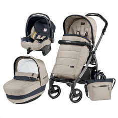 Carucior 3 in 1 Peg Perego Book Plus 51 S Black Completo Elite Beige foto