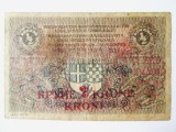 Rara! Iugoslavia 1/2 Dinara cu supratipar 2 Krune 1919 la cel mai mic pret