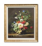 Cumpara ieftin Tablou celebru inramat pictat manual, Aranjament floral, 75x65cm ulei pe panza, reproducere Rachel Ruysch, Magnific