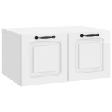 vidaXL Oglindă TV montată pe perete Alb foarte lucios Lemn prelucrat 899359