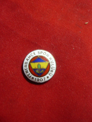 Insigna veche Fotbal- Fenerbahce Sport- Turcia ,d= 1cm - fara ac foto