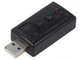 Card Audio PC Stereo 7.1 USB 2.0 Negru