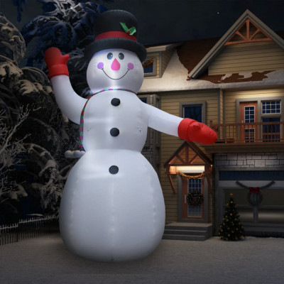 vidaXL Om de zăpadă gonflabil pentru Crăciun cu LED, IP44, 600 cm, XXL foto