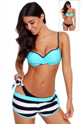 SW1698-1414 Costum de baie 3 piese sutien, chilot si sort foto