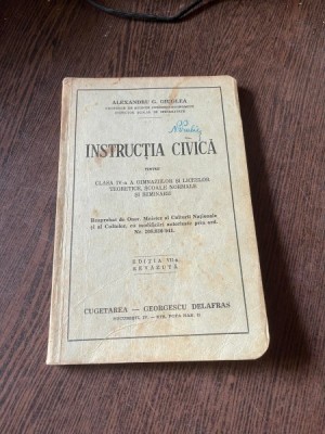 Alexandru G. Giuglea Instructia Civica pentru clasa a IV-a (1941) foto