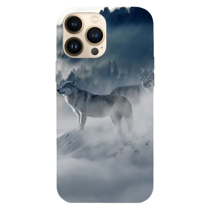 Husa compatibila cu Apple iPhone 14 Plus model Nordic art wolf, Silicon, TPU, Viceversa