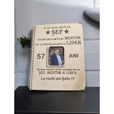 Agendă personalizată lemn albasia+pix bambus personalizat