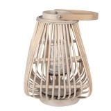 Cumpara ieftin Felinar ratan bej sticla 23x23x30 cm