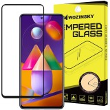 Folie Protectie Ecran WZK pentru Samsung Galaxy M31s, Sticla securizata, Full Face, Full Glue Neagra