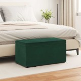 vidaXL Taburet Verde &icirc;nchis Catifea și lemn stratificat 876782