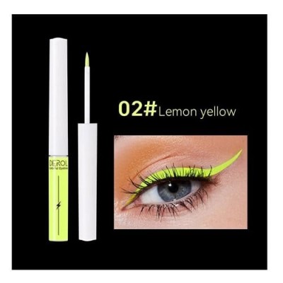 Tus de ochi colorat, Derol, Eyeliner lichid, 02 Lemon Yellow, 4 ml foto