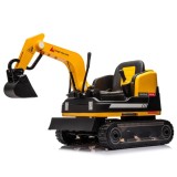 Cumpara ieftin Excavator electric pentru copii Kinderauto X7, 110W, 12V-12Ah, scaun tapitat, telecomanda, galben