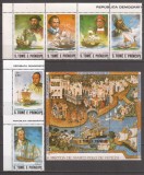 S. TOME E PRINCIPE 1982 NAVIGATIE CORABII ( serie + colita dt.) MNH, Nestampilat