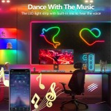 Cumpara ieftin Banda LED Neon RGB IC Adresabila httpsmp 5m, 24V, IP65, Sincronizare Muzica, Control App si Telecomanda