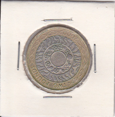 M3 C50 - Moneda foarte veche - Anglia - 2 lire sterline - 2000 foto