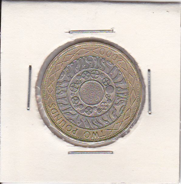 M3 C50 - Moneda foarte veche - Anglia - 2 lire sterline - 2000