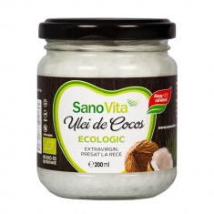 Ulei de Cocos Extravirgin Sano Vita Eco, 200 ml, Ulei Cocos, Ulei Extravirgin de Cocos, Ulei Ecologic de Cocos, Ulei Natural de Cocos, Ulei Vegan de C