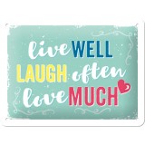 Placa metalica - Live Laugh Love - 15x20 cm, Nostalgic Art Merchandising