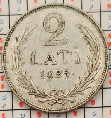 Letonia 2 lati 1925 argint - km 8 - A011 foto