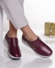 Pantofi dama cu platforma bordo din piele naturala cordie, 38