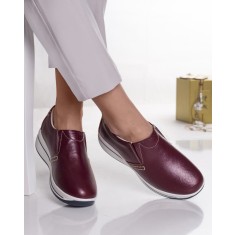 Pantofi dama cu platforma bordo din piele naturala cordie, 38